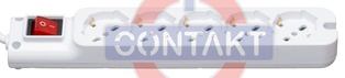 PRESA MULTIPLA CONTAKT 5 BIPRESE+SCHUKO+INTERRUTTORE+CAVO 1.5MT SPINA 16A MAX3500W BIANCO