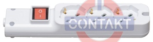 PRESA MULTIPLA CONTAKT 3 BIPRESE+SCHUKO+INTERRUTTORE+SENZA CAVO MAX3500W BIANCO