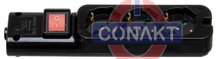 PRESA MULTIPLA CONTAKT 3 BIPRESE+SCHUKO+INTERRUTTORE+SENZA CAVO MAX3500W NERO