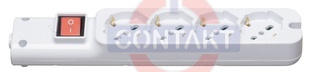PRESA MULTIPLA CONTAKT 4 BIPRESE+SCHUKO+INTERRUTTORE+ SENZA CAVO  MAX3500W NERO