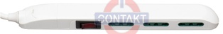 PRESA MULTIPLA CONTAKT SLIM 3 BIPRESE CON INTERRUTTORE + CAVO 1.5MT MAX2300W ( SPINA10A) BIANCO 