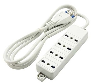 PRESA MULTIPLA FAI 4 BIPRESE 2P+T 16A SPINA 2P+T 16A + CAVO 1.5 MT BIANCO