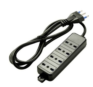 PRESA MULTIPLA FAI 4 BIPRESE 2P+T 16A SPINA 2P+T 16A + CAVO 1.5 MT NERO