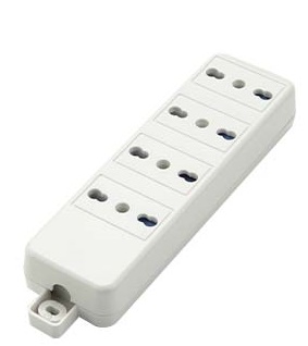 PRESA MULTIPLA 4 BIPASSO 10/16A  BIANCA SENZA CAVO FAI