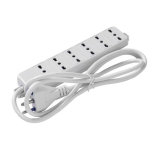 MULTIPLA 6 PRESE BIPASSO 10/16A CAVO 3X1.5MM 1MT. BIANCO FAI