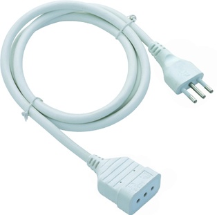 PROLUNGA ELETTRICA SPINA 10A PRESA PRESA 10A 2MT. 3X0.75 MMQ. NERO MED