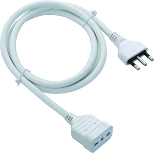 PROLUNGA ELETTRICA SPINA 16A PRESA BIPASSO 10/16A 3 MT. 3X1.5 MMQ. NERO  MED