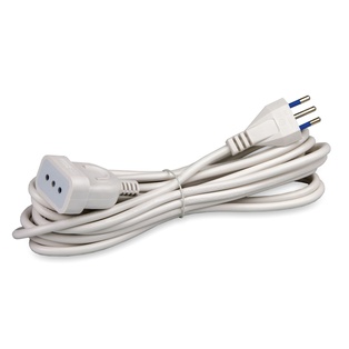 PROLUNGA ELETTRICA CONTAKT SPINA E PRESA 2P+T 10A 250V SEZ. 3X0.75 5MT BIANCO