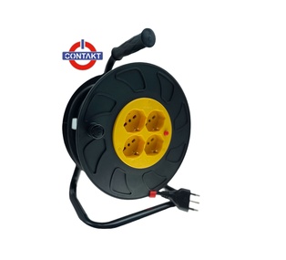 AVVOLGICAVO CIVILE CONTAKT APERTO 4 BIPRESE+SCHUKO E DISGIUNTORE SEZ. 3X1.5 25MT