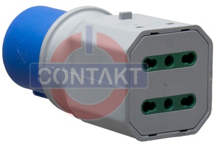 ADATTATORE CONTAKT SPINA INDUSTRIALE 2P+T 16A 230V 2 BIPRESE 10/16A IP20