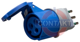ADATTATORE CONTAKT PRESA INDUSTRIALE 2P+T 16A 230V SPINA 16A IP20