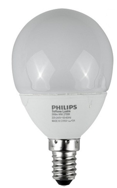 LAMPADA RISPARMIO ENERGIA PHILIPS MINISOFT BIANCA 230V 15W E14 068149