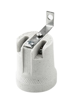 PORTALAMPADA E27 PORCELLANA  STAFFA 90°