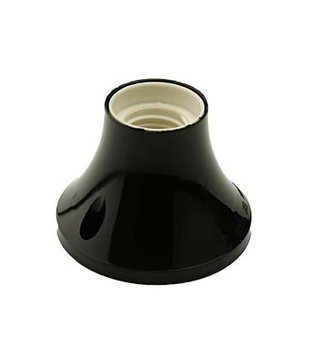 PUNTO LUCE TERMOPLASTICO E27 BASE DIRITTA NERO FAI