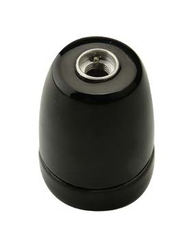 PORTALAMPADA FAI IN CERAMICA  E27 M10/1 SMALTATO NERO 