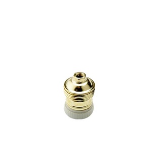 PORTALAMPADA OTTONE E27 CAMICIA LISCIA IN METALLO CON GHIERA IN PORCELLANA