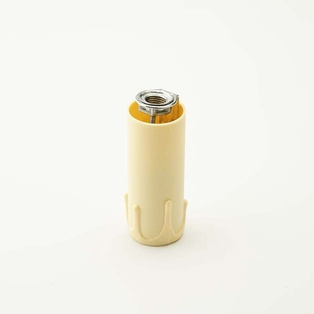 PORTALAMPADA FAI A CANDELA COLORE AVORIO IN MATERIALE TERMOPLASTICO CON NIPLES E14 ALTEZZA 65MM 