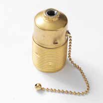 PORTALAMPADA FAI ARGENTO E27 CAMICIA LISCIA IN METALLO CON INTERRUTTORE A CATENELLA