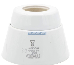 PORTALAMPADA DRITTO E27 DA PARETE C/CORPO BACHELITE BIANCO MED