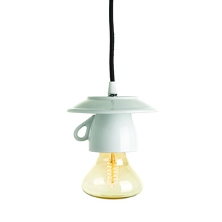PENDENTE ASSEMBLATO 2M, TAZZA DA CAPPUCCINO PORCELLANA BIANCA Ø 145MM H 80MM