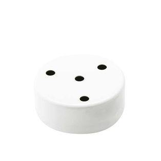 ROSONE IN METALL0 CILINDRICO BIANCO 4 FORI FAI