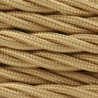 CAVO ELETTRICO RIVESTITO TESSUTO TRECCIATO 2X0,75 45MT.ORO CONTAKT (PR. MT.)