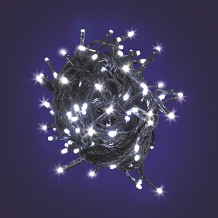 CATENA MB 10 LED BIANCO 5MM LUCE FISSA 230V INTERNO CAVO VERDE 1,5+1M