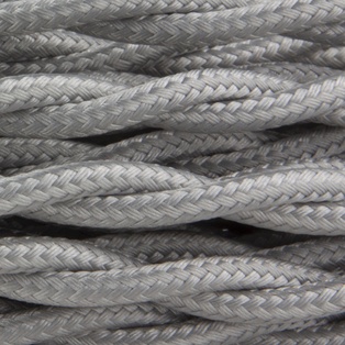 CAVO ELETTRICO RIVESTITO TESSUTO TRECCIATO 3X0,75 45MT.ARGENTO CONTAKT (PR. MT.)