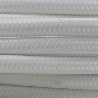 CAVO ELETTRICO RIVESTITO TESSUTO TONDO 2X0,75 45MT. BIANCO CONTAKT (PR. MT.)