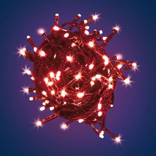 CATENA TLE 180 LED ROSSO 5MM SERIE EX CONTROLLER 8G 24V ESTERNO CAVO VERDE 2+7,5