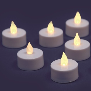 SET 8 TEA LIGHT FIAMMA 1 LED CLASSIC TELECOMANDO ON-OFF IR FIAMMA A BATTERIA