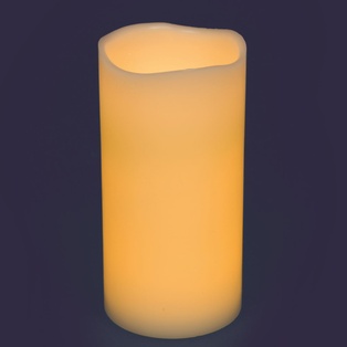 CANDELA Ø10CM AVORIO 2 LED CLASSIC EFFETTO FIAMMA A BATTERIA INTERNO H20CM