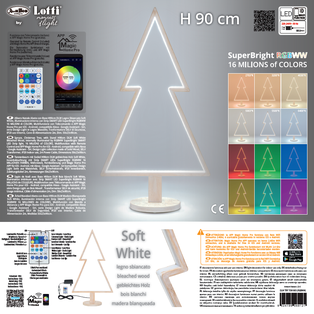 ALBERO NATALE ABETE C/BASE H90 SMART LED