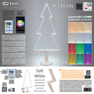 ALBERO NATALE ABETE C/BASE H145 SMART LED