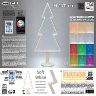 ALBERO NATALE ABETE C/BASE H170 SMART LED