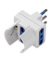 ADATTATORE CIVILE FAI 1 SPINA 2P+T 10A S11 PRESA BIPASSO/SCHUKO 2 BIPRESE 2P+T - 2P17/11- P30 BIANCO