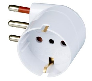 ADATTATORE SCHUKO 90° SALVASPAZIO 16A 2P+T BIANCO ROSI