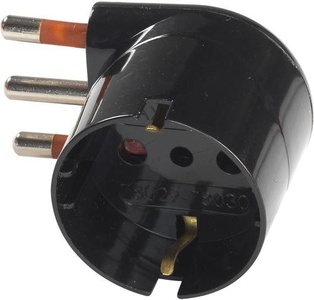 ADATTATORE SCHUKO 90° SALVASPAZIO 16A 2P+T NE