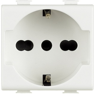 FRUTTO BTICINO  PRESA SCHUKO 16A + TERRA CENTRALE DA INCASSO 10/16A 250V SERIE BTICINO MATIX