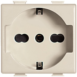 FRUTTO BTICINO  PRESA SCHUKO 16A + TERRA CENTRALE DA INCASSO 10/16A 250V SERIE MATIX