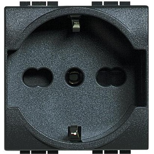 FRUTTO BTICINO PRESA SCHUKO 16A + TERRA CENTRALE DA INCASSO 10/16A 250V SERIE BTICINO LIVING INTERNATIONAL 