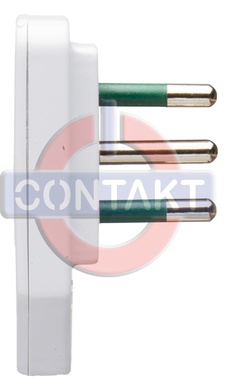 SPINA CIVILE CONTAKT ULTRA PIATTA A SQUADRA 90° 2P+T 10A SPA11 250V BIANCO