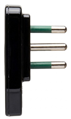 SPINA CIVILE CONTAKT ULTRA PIATTA A SQUADRA 90° 2P+T 10A SPA11 250V  NERO