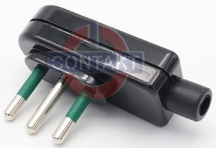 SPINA CIVILE CONTAKT PIATTA A SQUADRA 90° 2P+T 16A SPA17 250V NERO