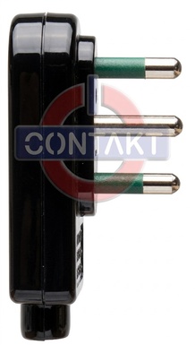 SPINA CIVILE CONTAKT PIATTA A SQUADRA 90° 2P+T 16A SPA17 250V NERO