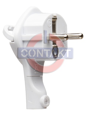SPINA CIVILE CONTAKT SCHUKO 2P+T  16A S31 AD ANGOLO 90° CON GANCIO BIANCO