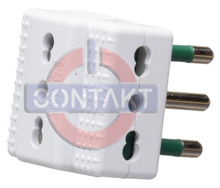 ADATTATORE CIVILE CONTAKT MULTIPLO 250V SPINA 2P+T 16A S17  3 BIPRESE 16A P17/11 BIANCO