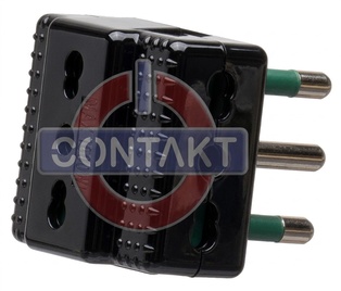 ADATTATORE CIVILE CONTAKT MULTIPLO 250V SPINA 2P+T 16A S17 3 BIPRESE 16A S17/11 NERO