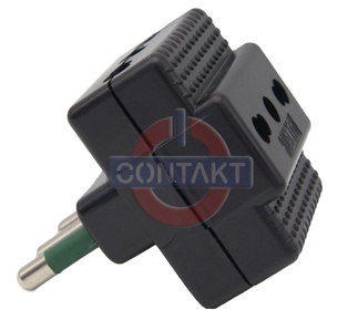 ADATTATORE CIVILE CONTAKT MULTIPLO 250V SPINA 2P+T 16A S17 3 BIPRESE 16A S17/11 NERO
