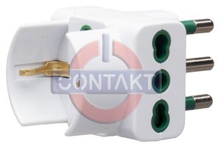 ADATTATORE CIVILE CONTAKT 1 SPINA 2P+T 16A P17 1 PRESA BIPASSO/SCHUKO 2 BIPRESE 2P+T - 2P7/11-P30 NERO 